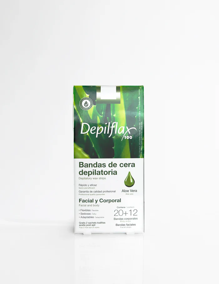 Depilflax At Home Waxing Strips Aloe Vera - 20+12 stk